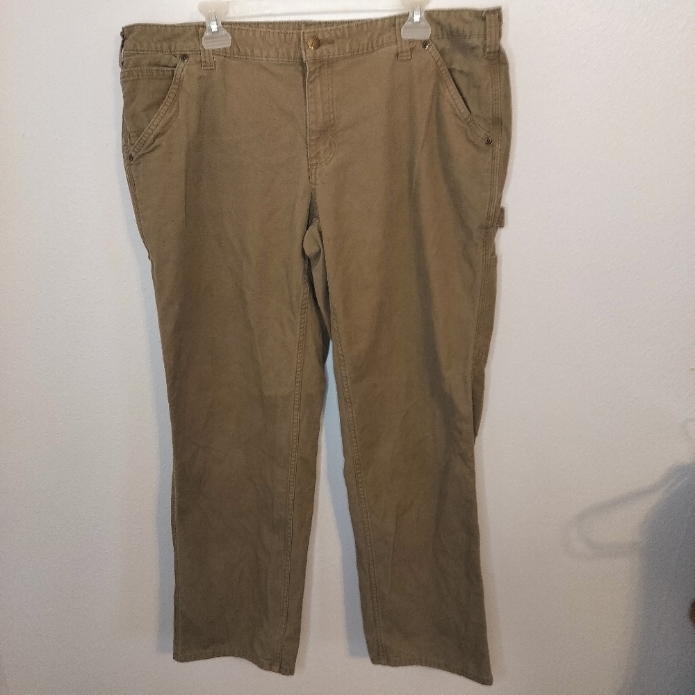Carhartt Women's Original Fit Size 18 Work Pants Size 18‎ Tan Relaxed Workwear